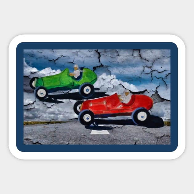 Vintage F1 Cars Sticker by PB and Junk Arts